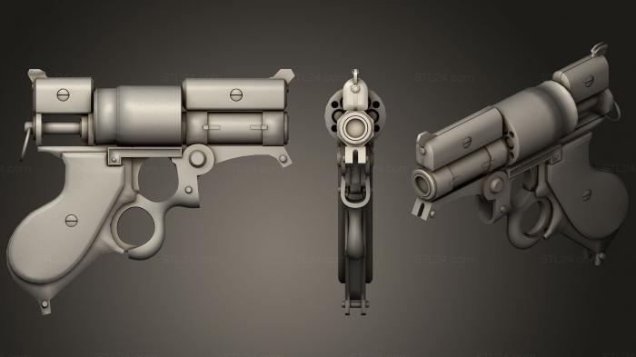Оружие (Револьвер в стиле стимпанк, WPN_0242) 3D модель для ЧПУ станка